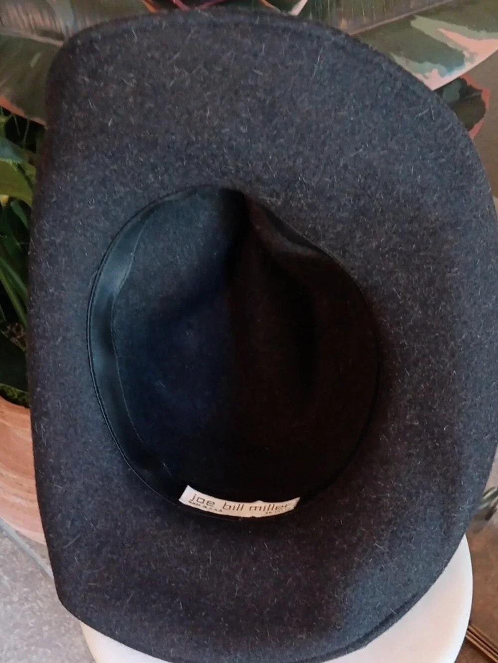 Vtg Joe Bill Miller Black Hairy Long Hair Wool C-Crown Fedora Hat Betmar RN18537